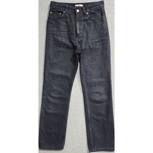 Zara Charlotte High Waisted Straight Leg Jeans Faded Black Size 6 Cotton